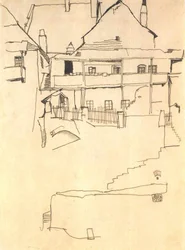 Studie zum Bild Haus mit Schindeldach